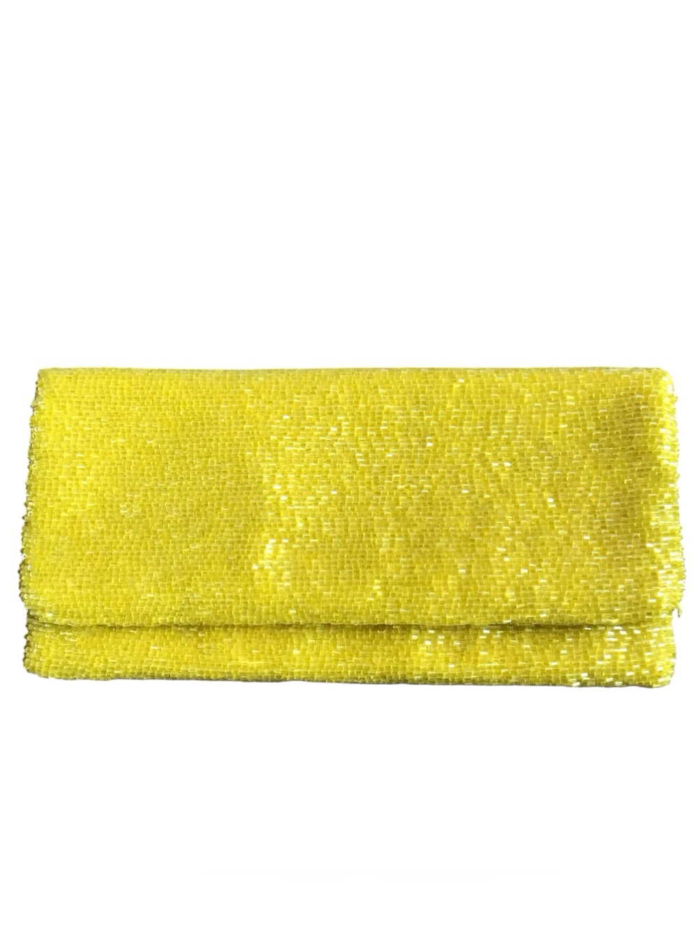 Vintage Sparkle Moyna Glass Bead Clutch Purse in Yellow NWT